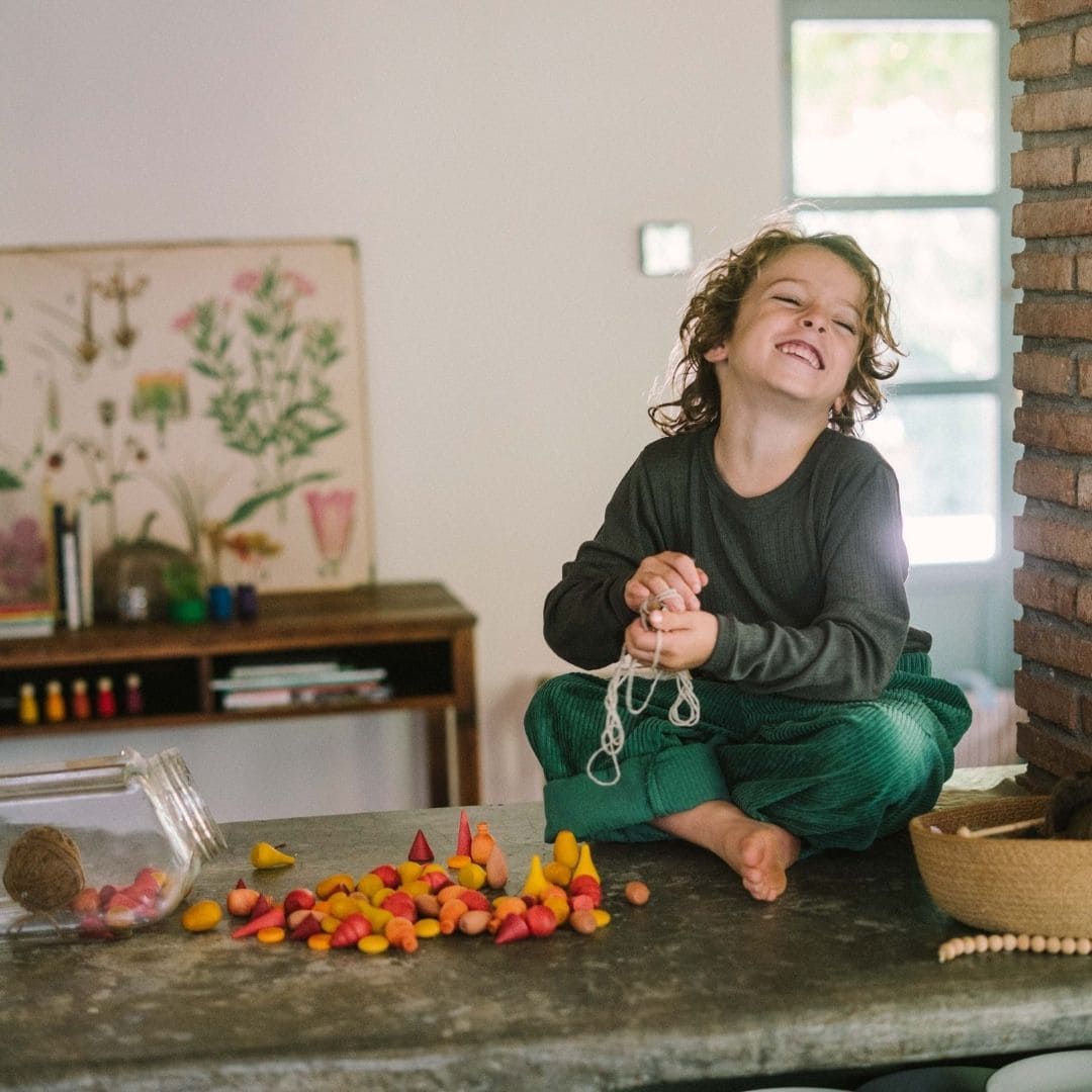 Grapat houten mandala mix warm