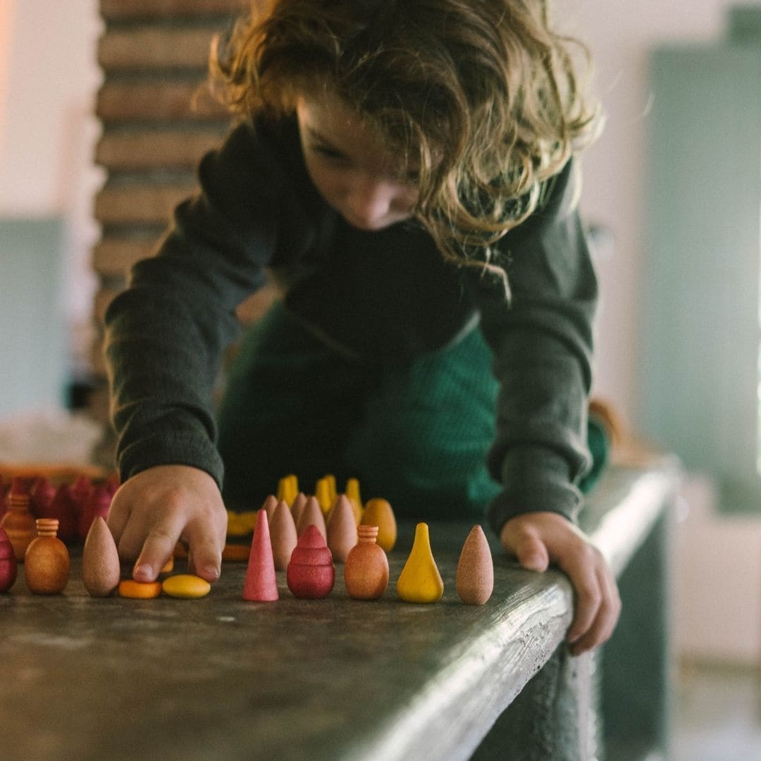 Grapat houten mandala mix warm