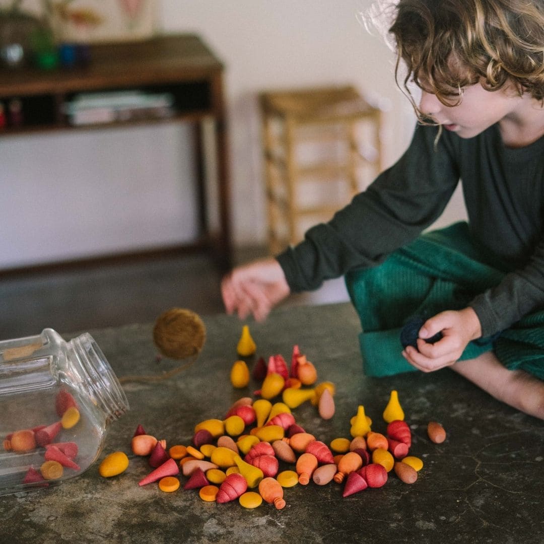 Grapat houten mandala mix warm