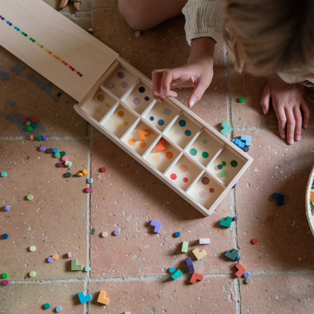 Grapat Mis Match and bloom speelset met ronde en l-vormige houten blokjes