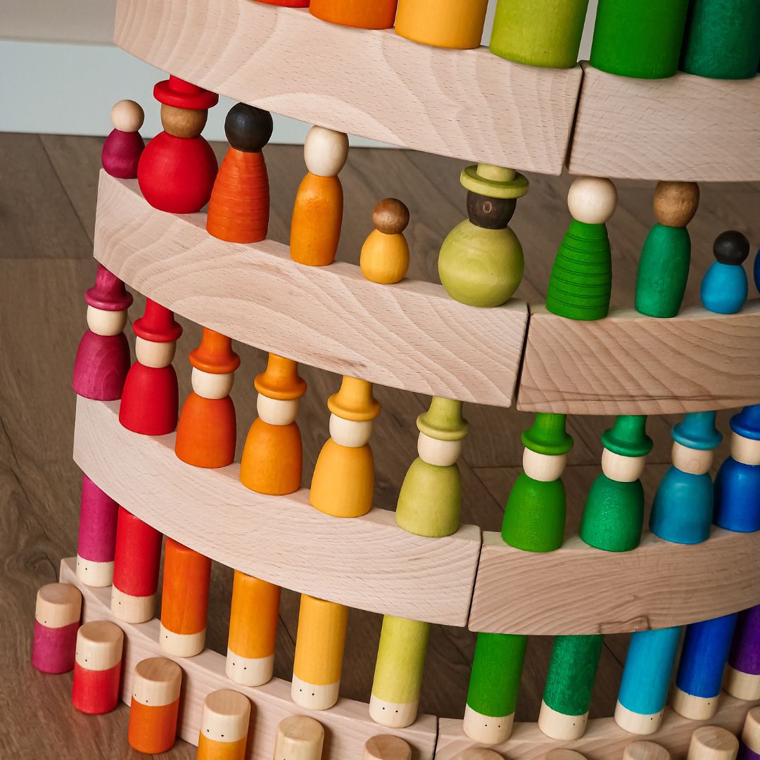 Grapat houten poppetjes together - 12 stuks