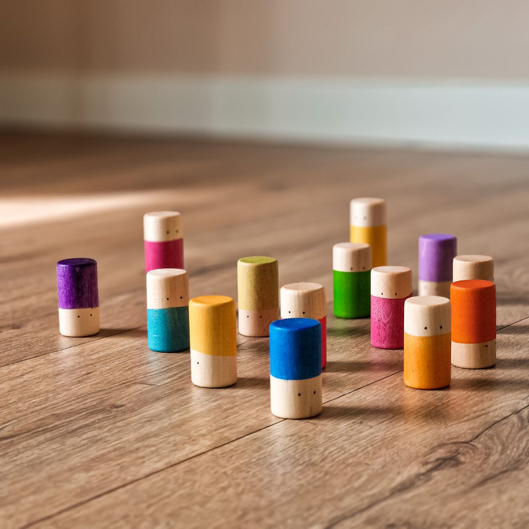 Grapat Lola speelset 72-delig met houten poppetjes, cilinder en blokken