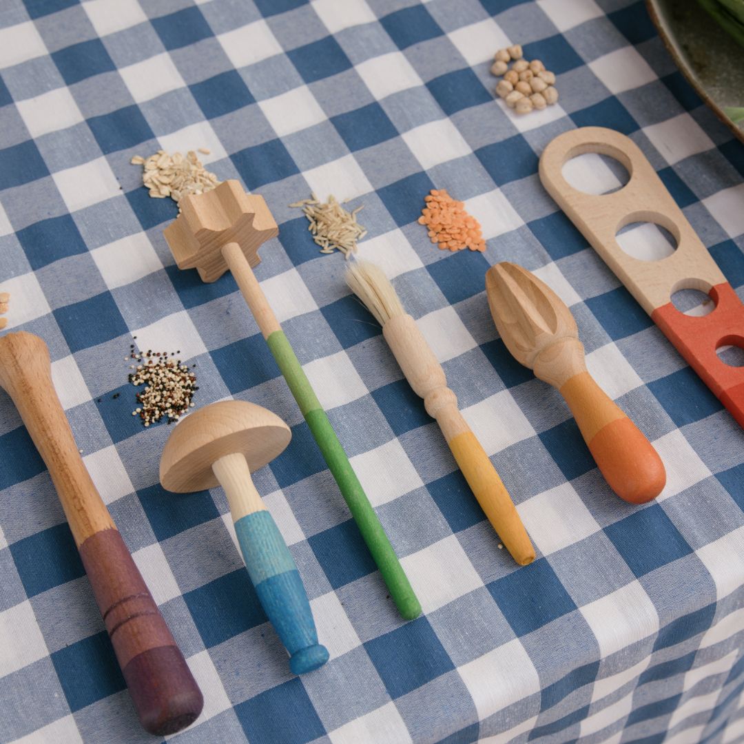 Grapat houten gereedschap - 6 stuks
