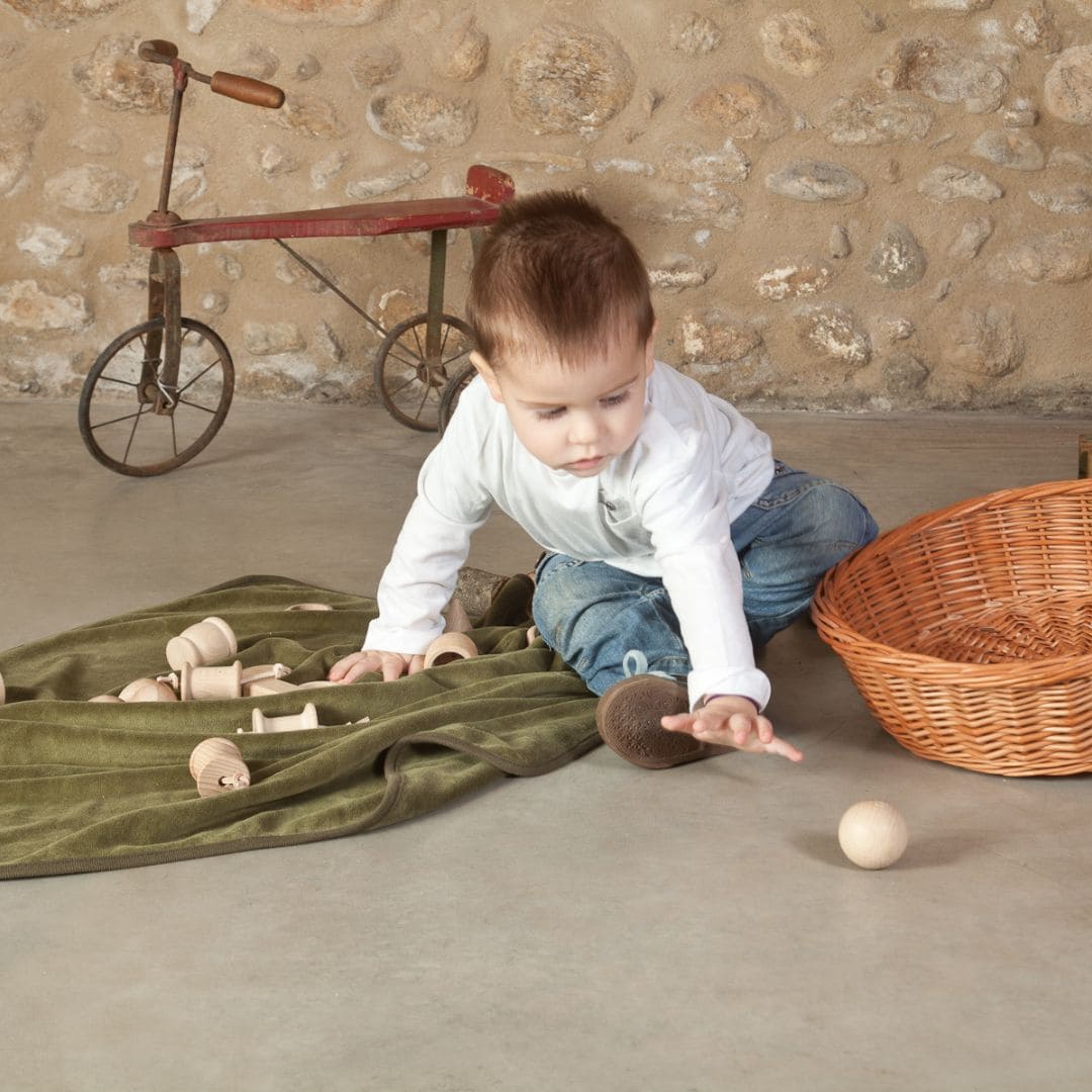 Grapat set met 20 loose parts van hout om te ontdekken vanaf 10 maanden