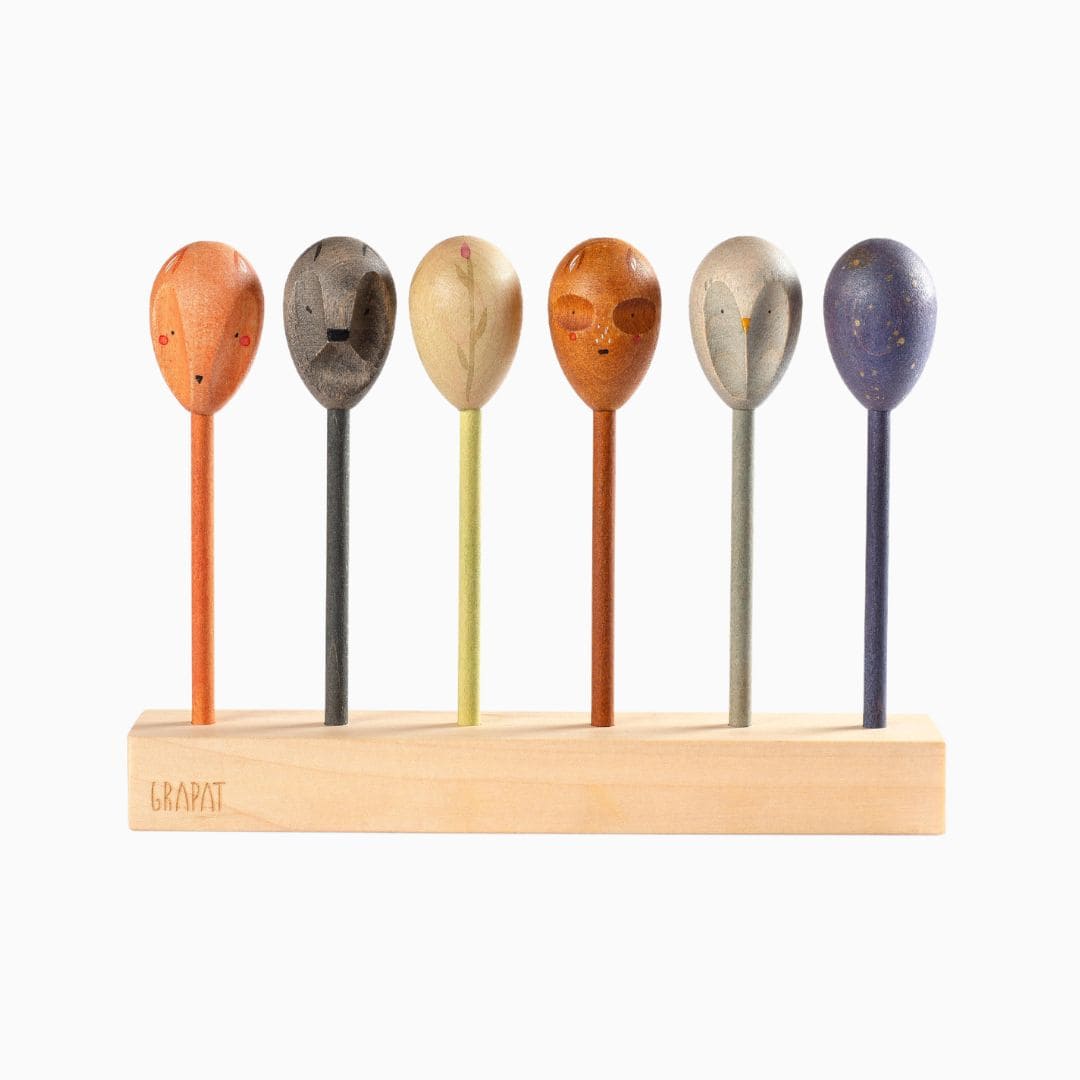 Grapat houten poppetjes Twin Souls puppets