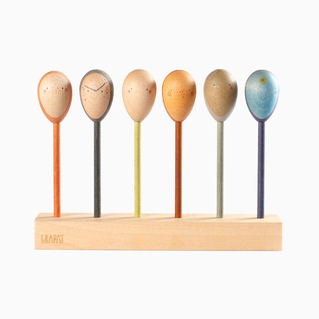 Grapat houten poppetjes Twin Souls puppets