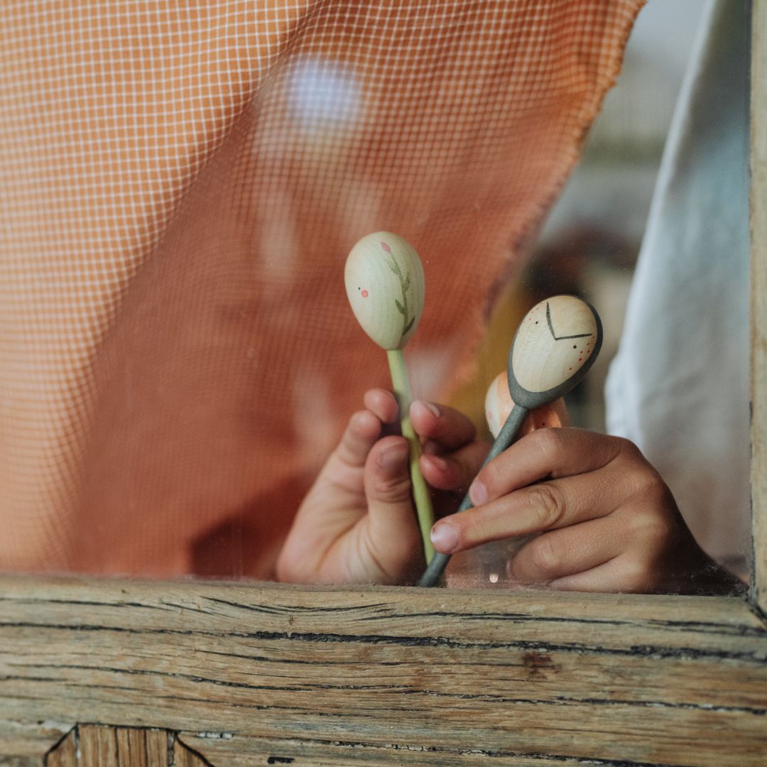 Grapat houten poppetjes Twin Souls puppets