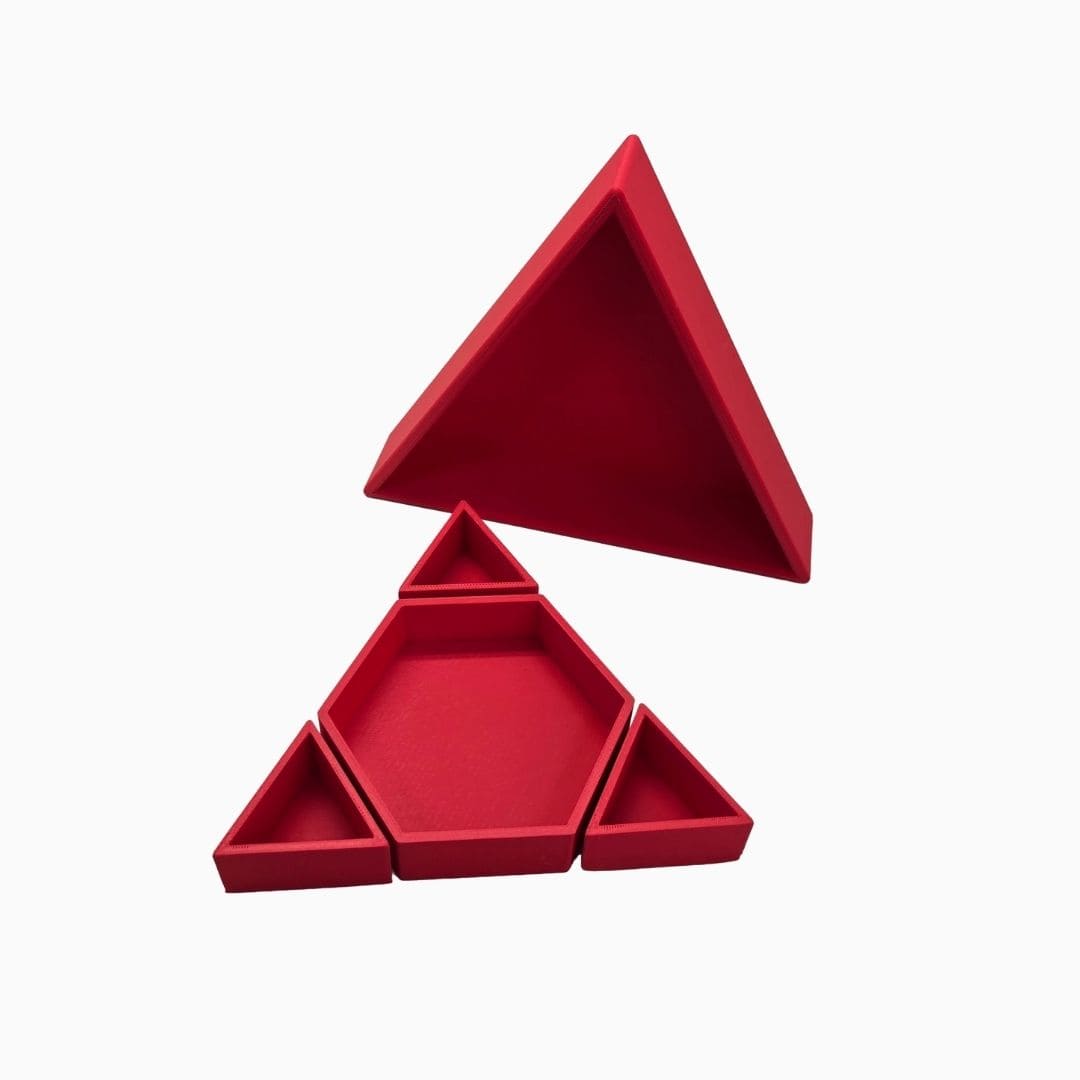 Grennn mandigo inlegdriehoek speelbak in de kleur rood