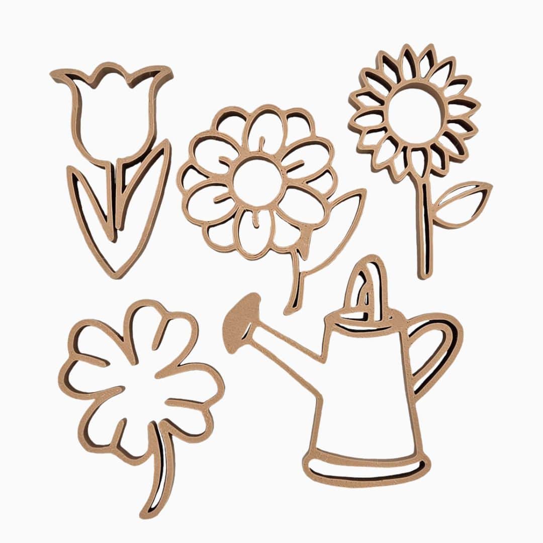 Grennn zandstekers bloemen en gieter set van 5 voor kinetisch zand en speelklei