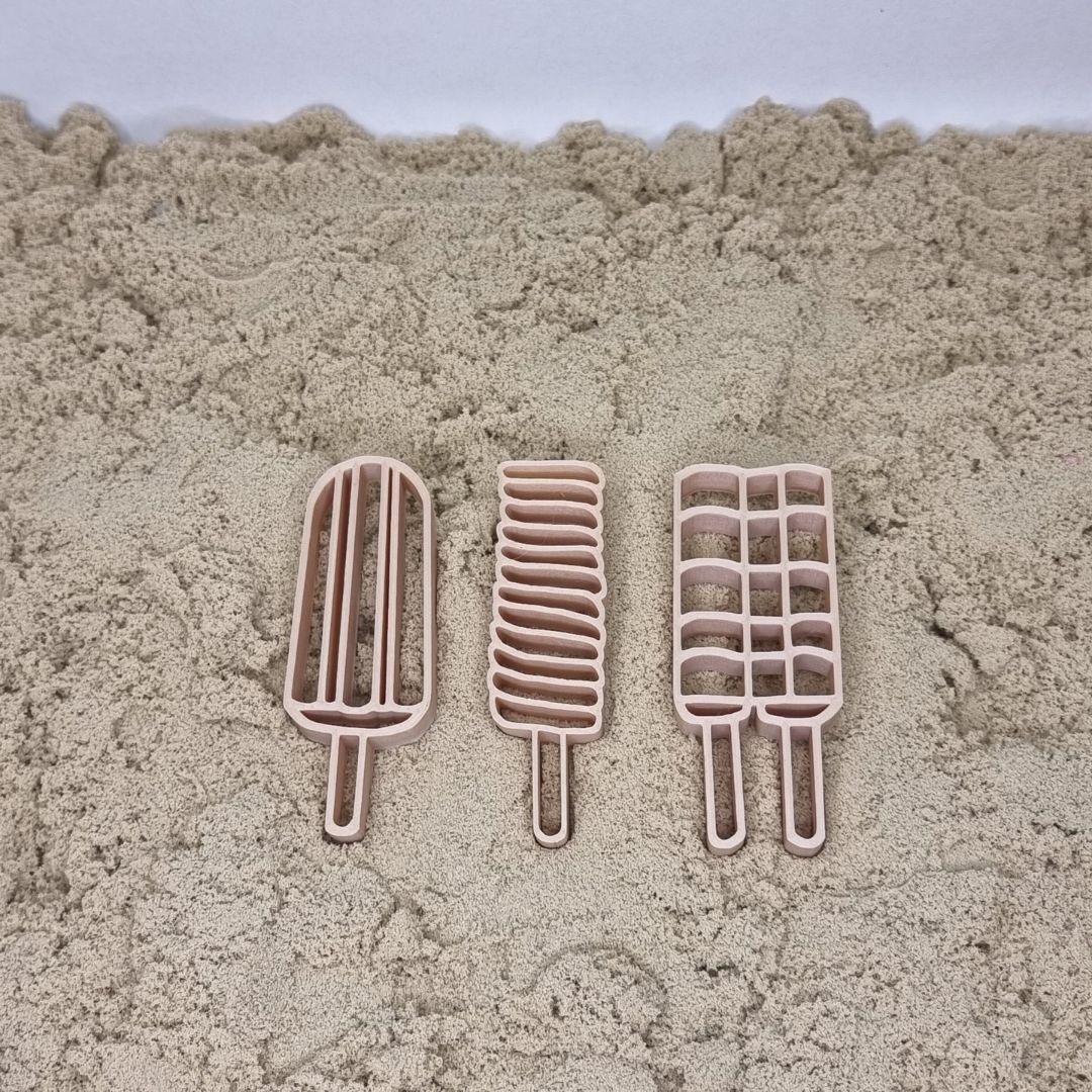 Grennn zandvormpjes set van 3 waterijsjes voor kinetisch zand