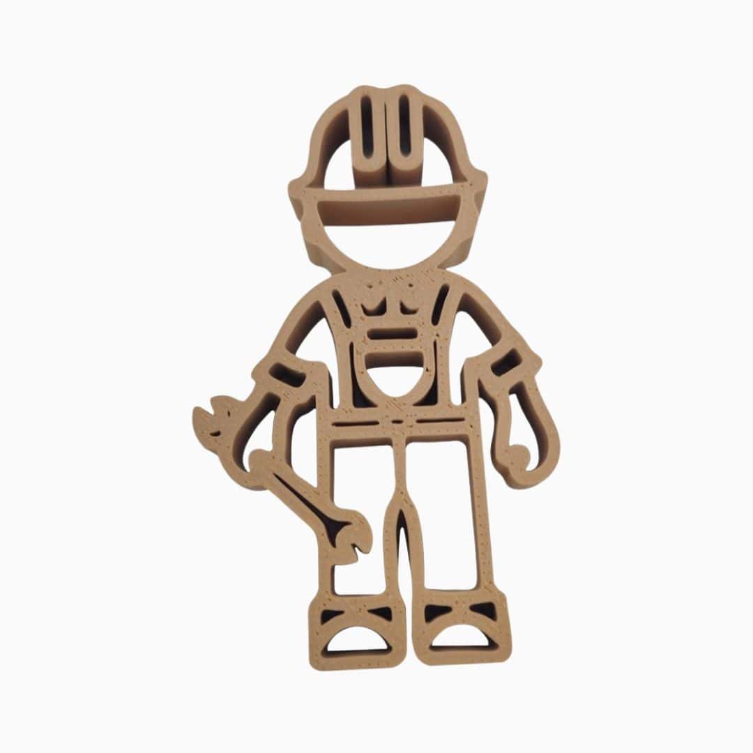 Kinetisch zand steker van een bouwvakker