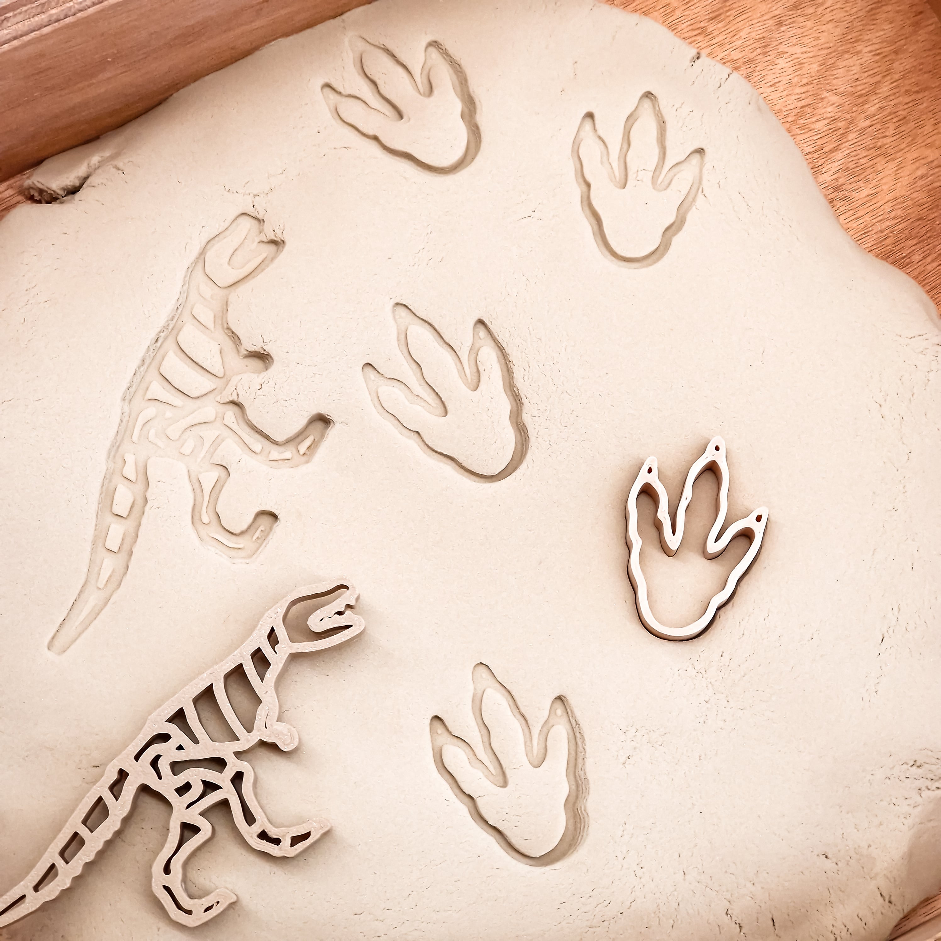 Grennn kinetisch zand vormpjes dinosaurus en poot