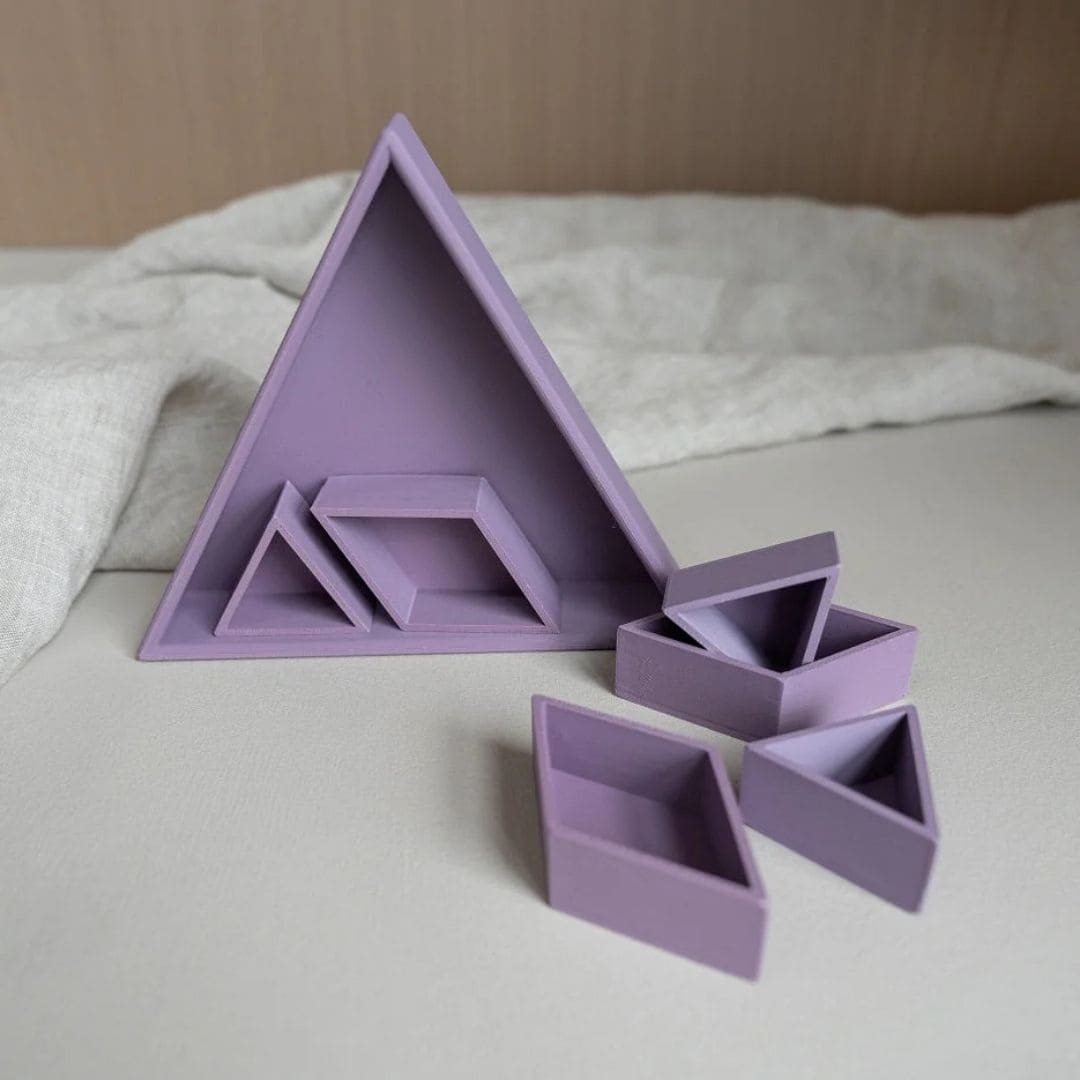 Grennn mandigo inlegdriehoek speelbak in de kleur paars