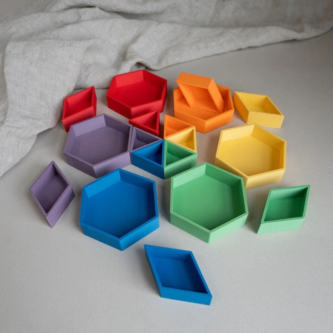 Grennn kinetisch zand accessoires speelbakjes startersset in regenboogkleuren