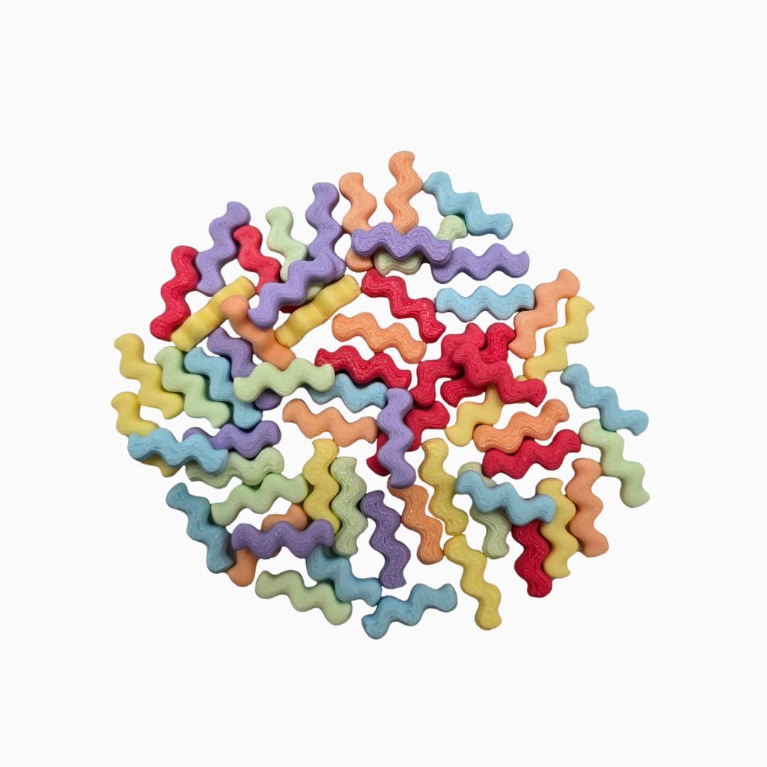 grennn sensorisch speelgoed mini waves in pastel kleuren