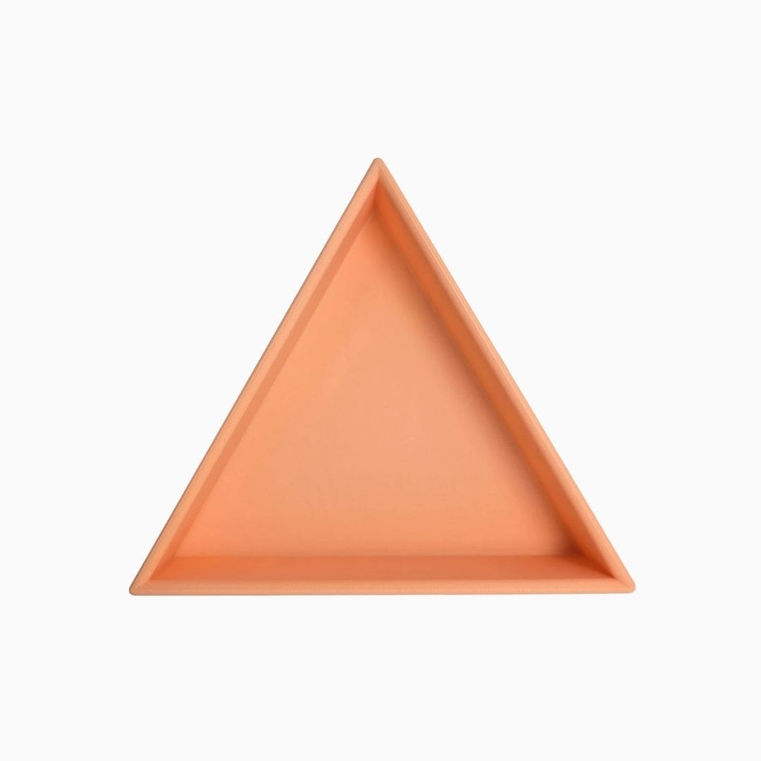 Grennn mandigo inlegdriehoek speelbak in de pastelkleur lichtoranje