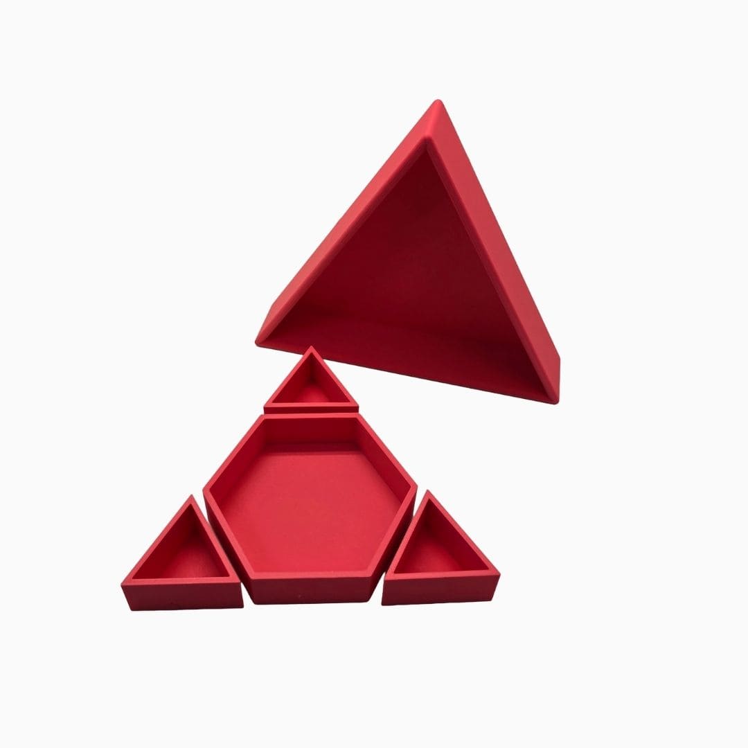 Grennn speelbak mandigo inlegdriehoek in de pastelkleur lichtrood