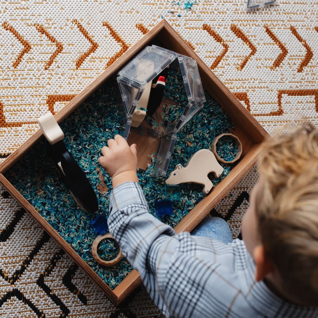 Grennn speelbak van hout klein van 30 bij 40 cm