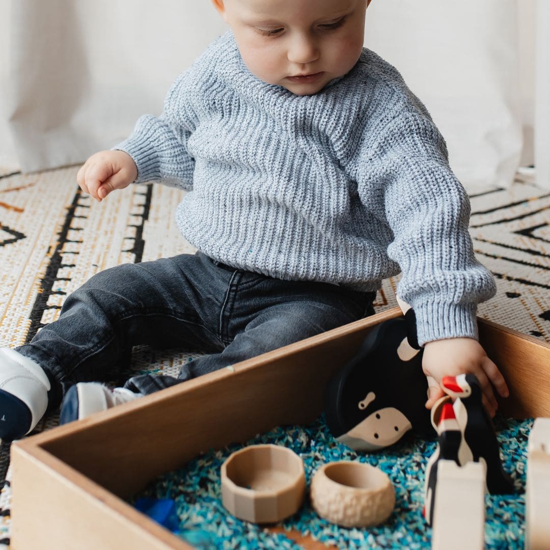 Grennn mini speelbakje in de vorm van een twaalfhoek voor in de speelbak met kinetisch zand of speelrijst