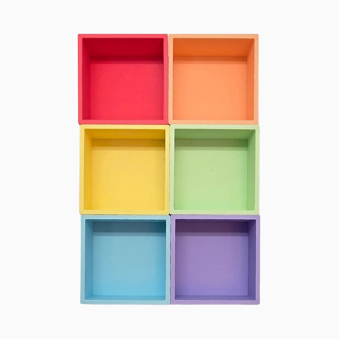 Grennn kinetisch zand accessoire speelbakjesset vierkanten in pastel tinten