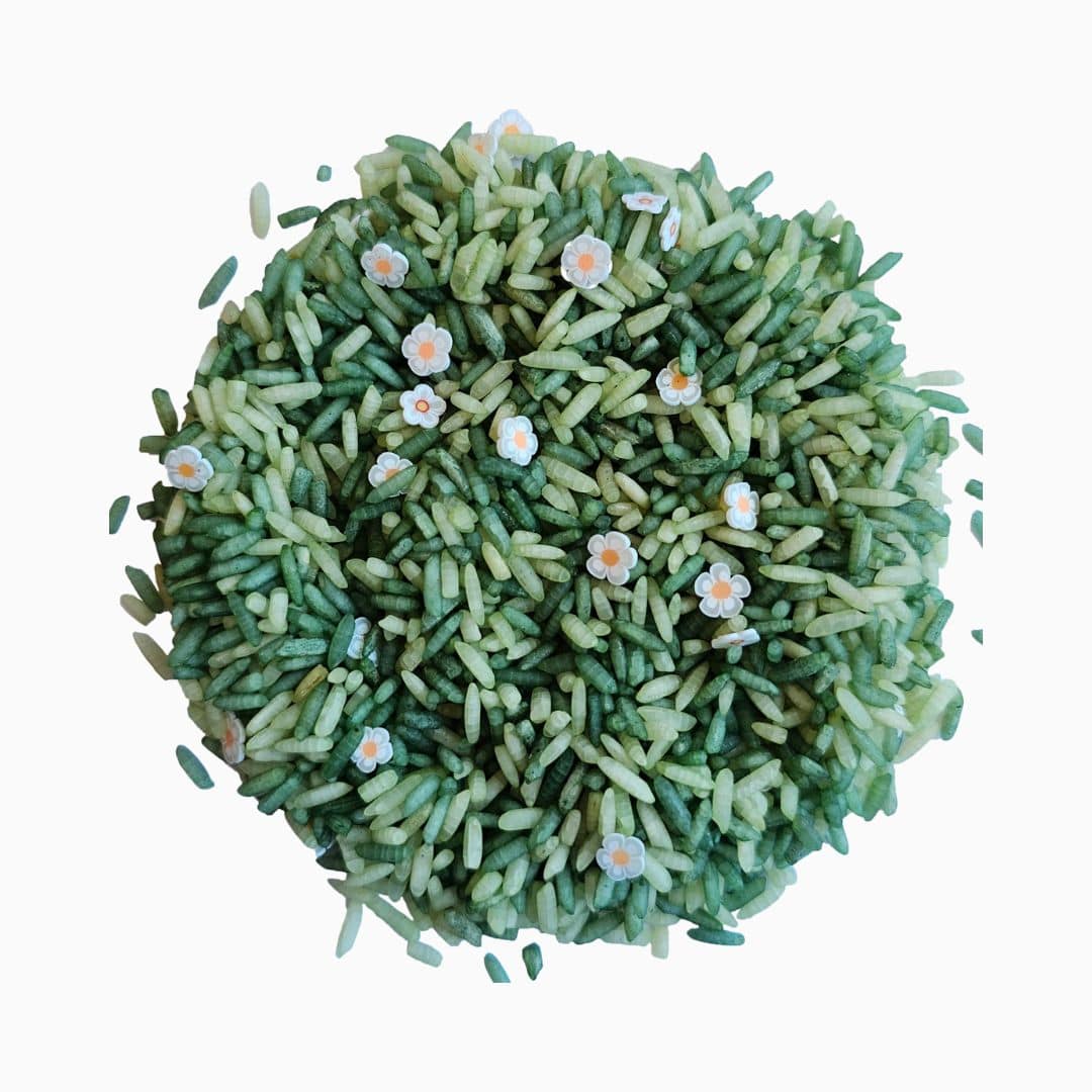 Grennn speelrijst lente mix met witte bloemen