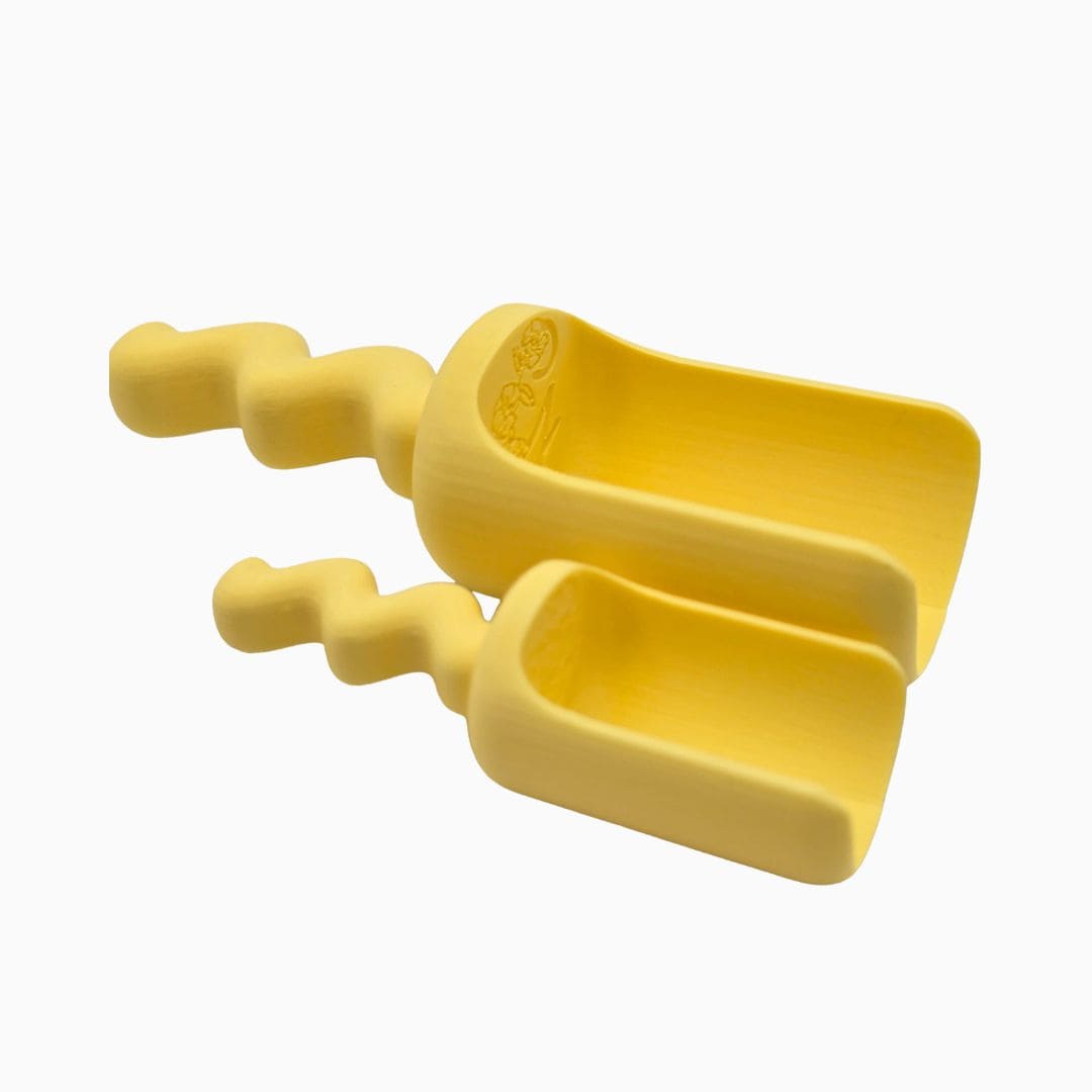 Grennn speelschep klein en groot waves in de pastel kleur licht geel