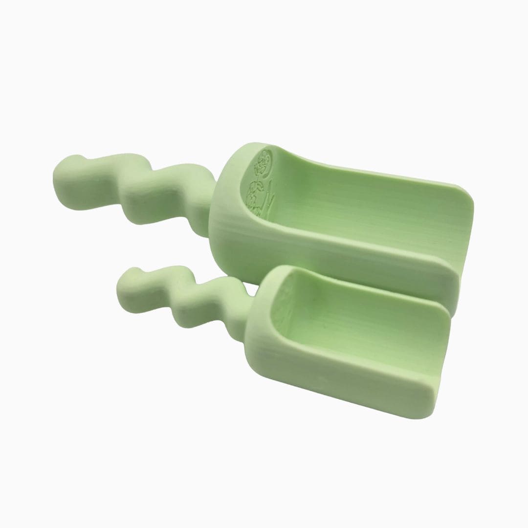 Grennn scheelschep klein en groot in de pastel kleur mintgroen