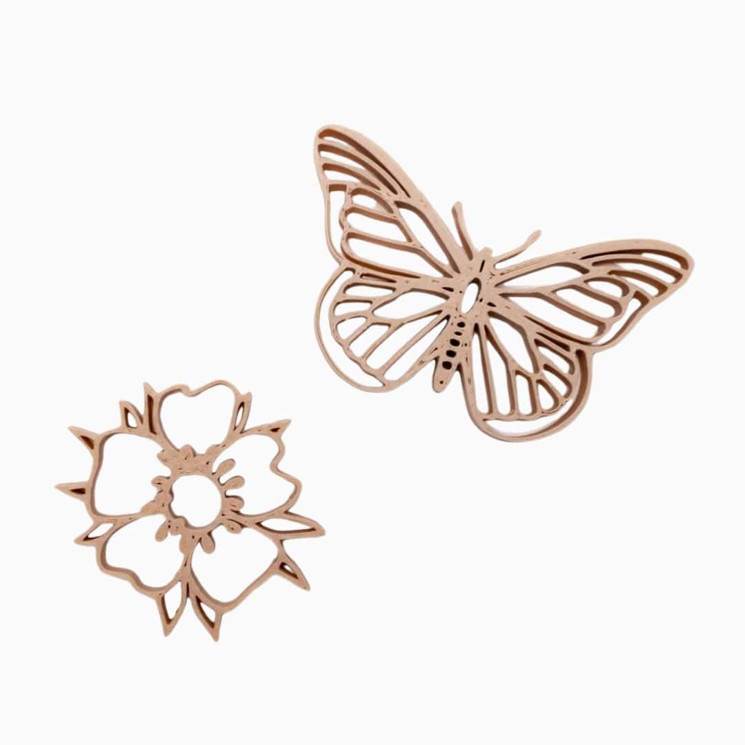 Grennn vlinder en bloem steker