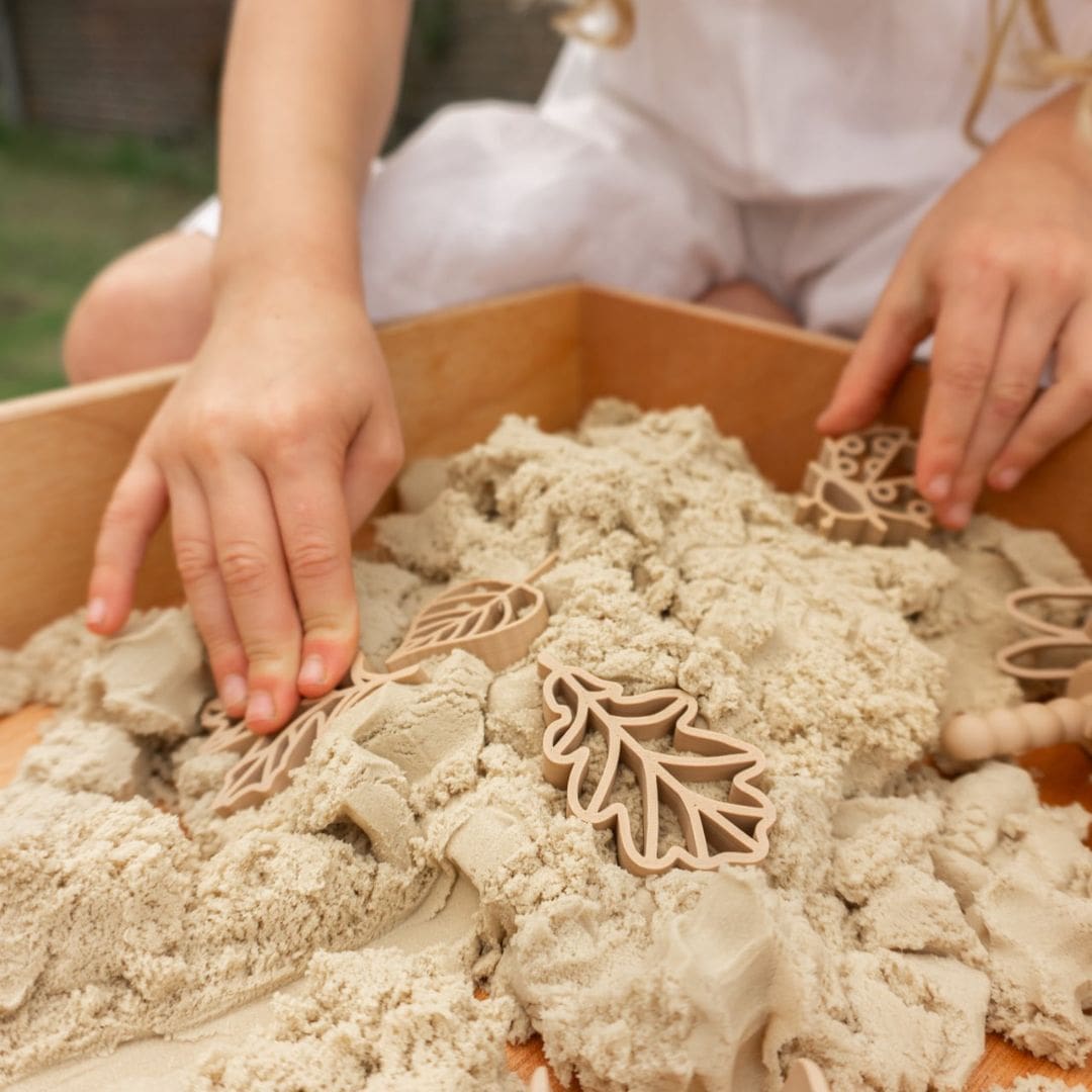 Grennn kinetisch zand vormpjes blaadjes