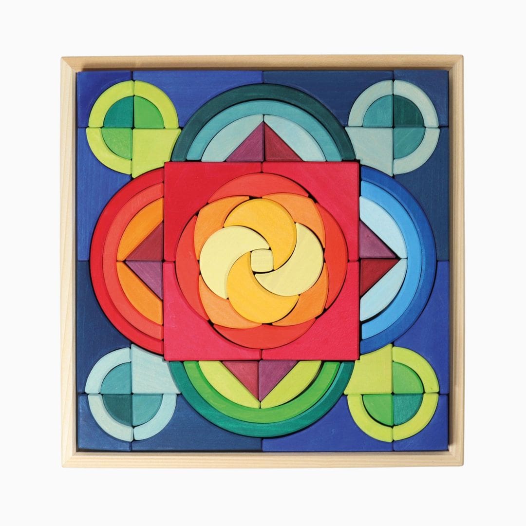 Grimms houten blokkenset puzzel bogen in vierkanten