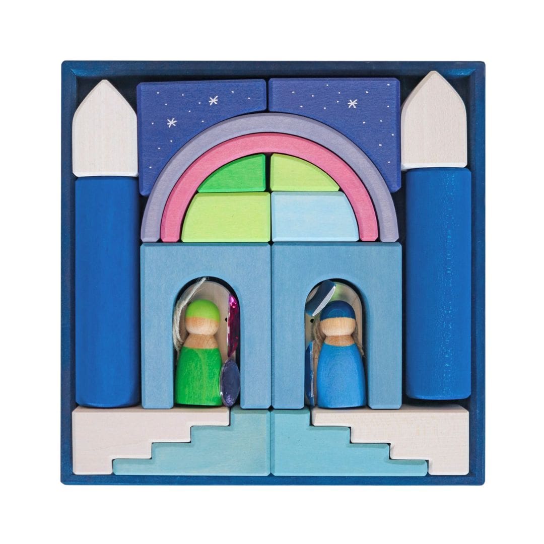 Grimms open einde speelgoed blokken set Polar Light