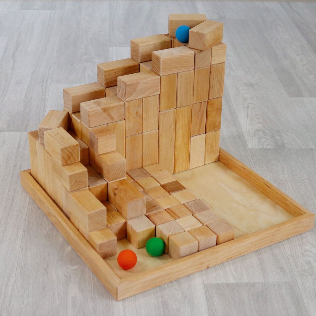Grimms piramide naturel houten bouwblokken set van 100