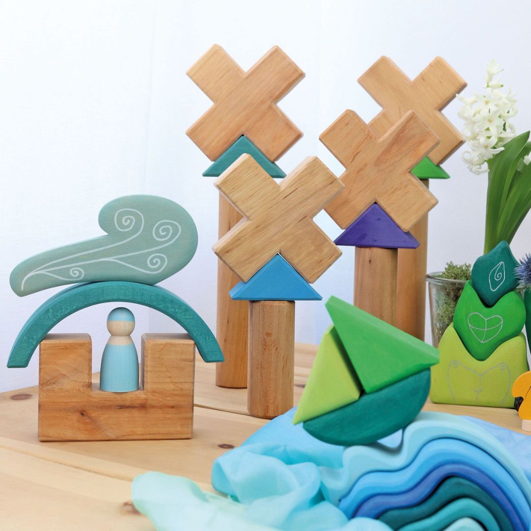 Grimms houten blokken set trap naturel