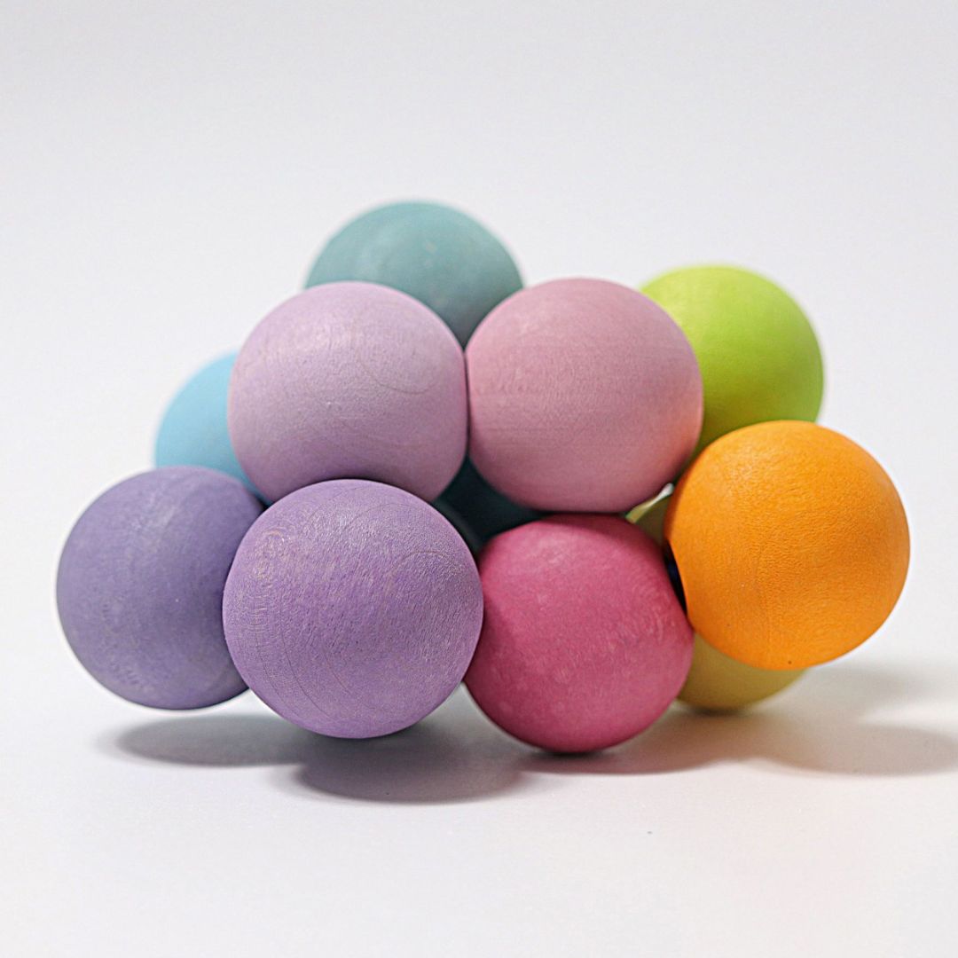 Grimms babyspeelgoed grijpspeeltje kralenbal pastel