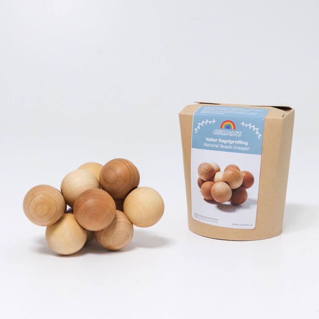 Grimms baby speelgoed grijpspeeltje met kralen van hout