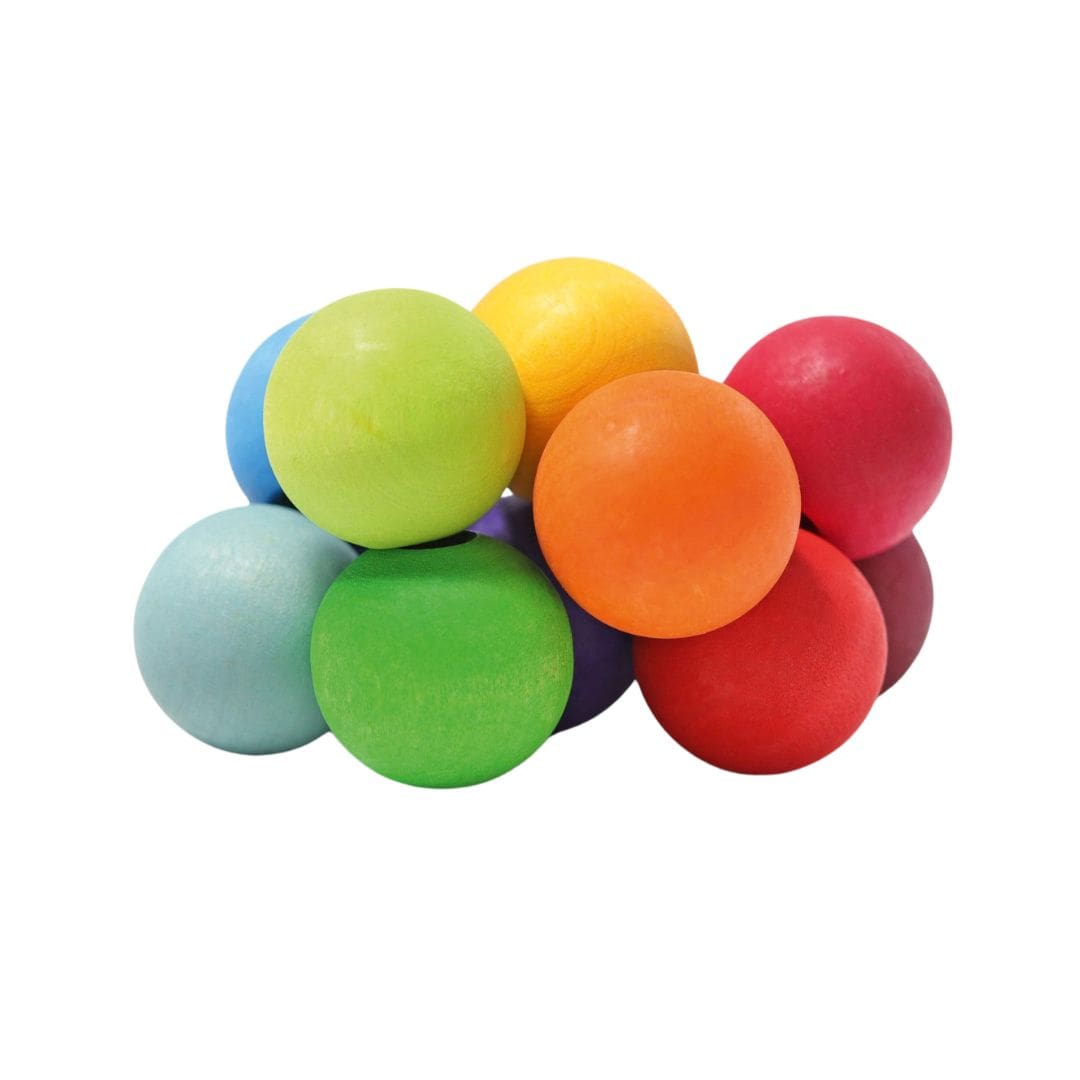 Grimms babyspeelgoed grijpspeeltje kralen regenboog