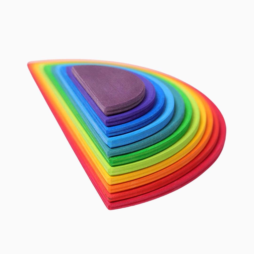 Grimms houten halve cirkels in regenboogkleuren