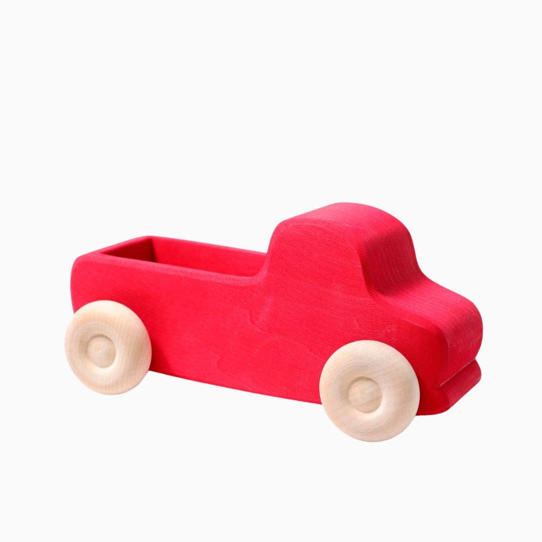 GRIMMS houten truck in de kleur rood