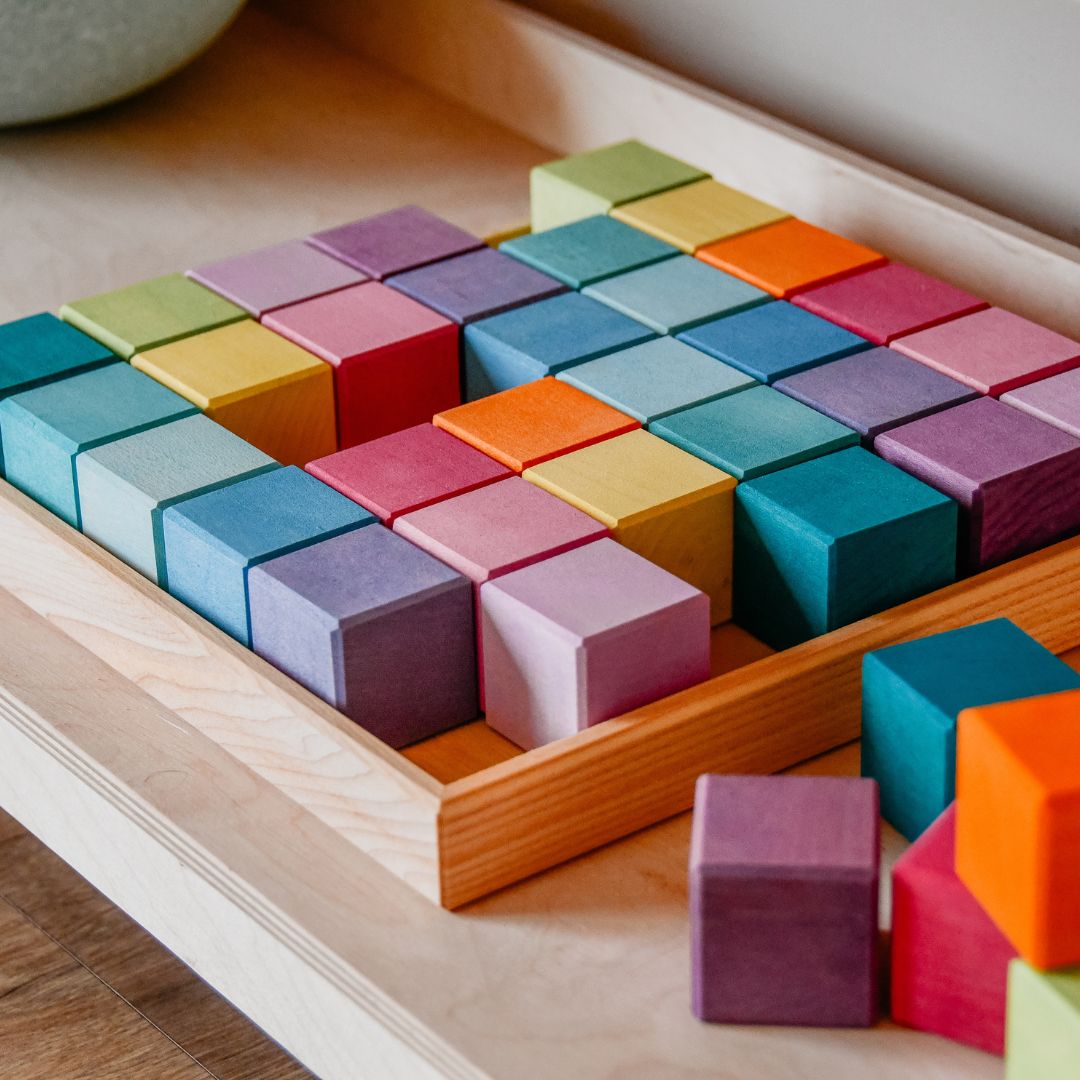 Grimms houten blokkenset mozaïek pastel