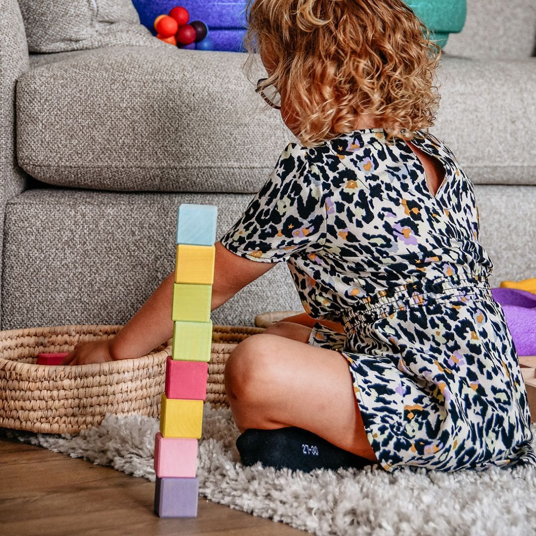 Grimms houten blokkenset mozaïek pastel