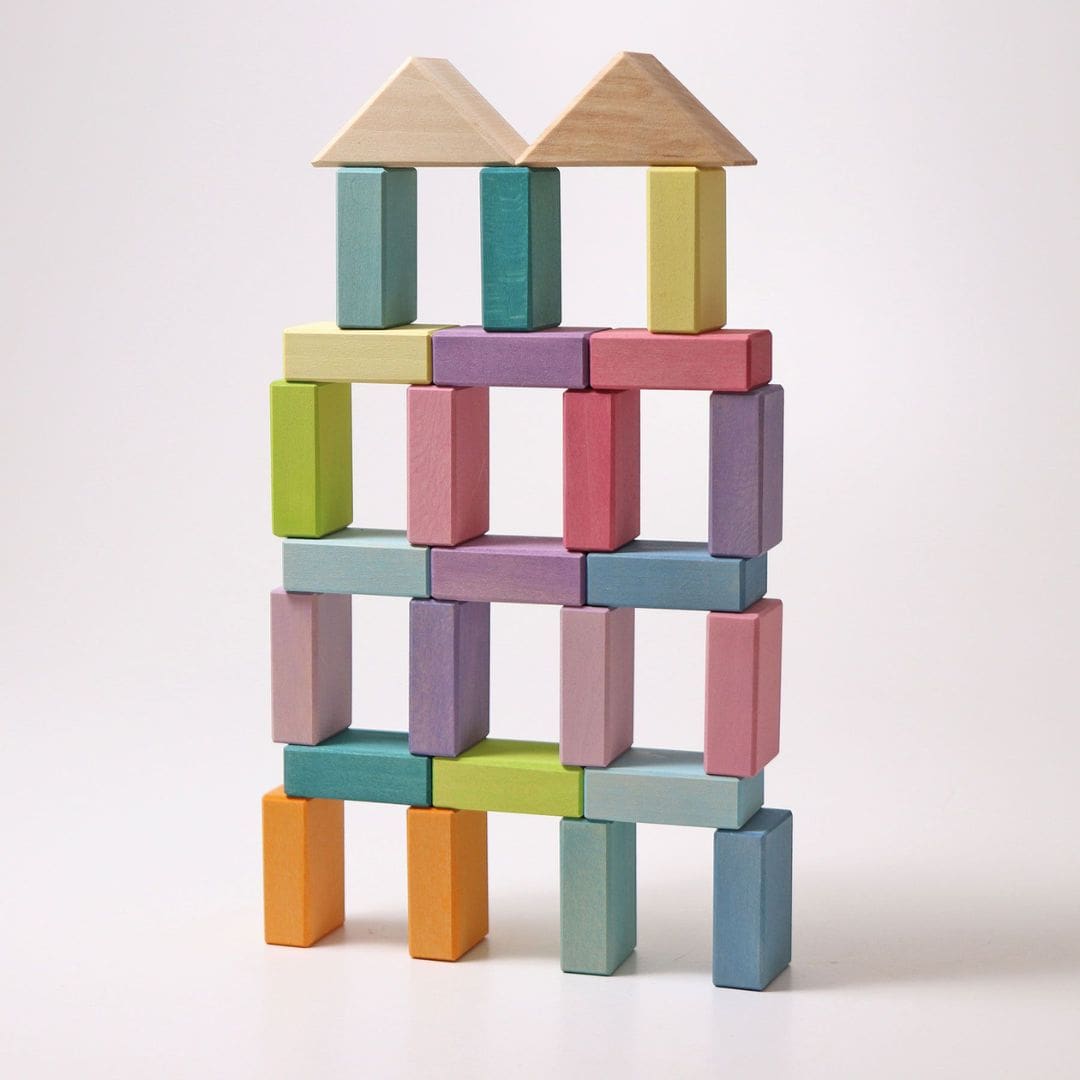 Grimms houten bouwblokken Pastel Duo 40-delig