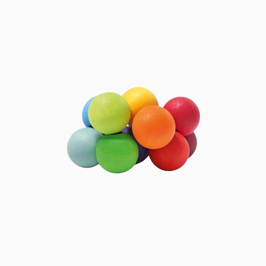 Grimms babyspeelgoed grijpspeeltje kralen regenboog