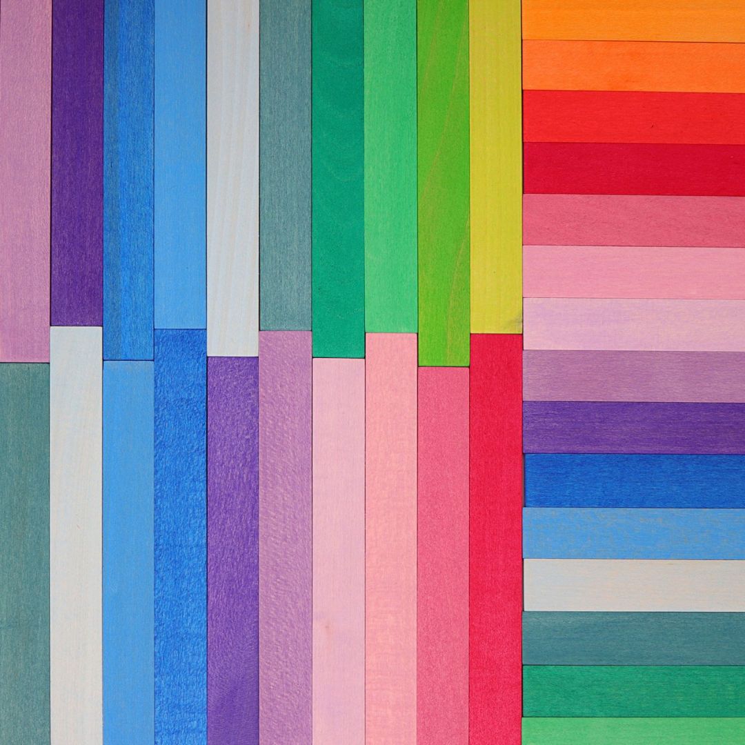 Grimms Leonardo sticks latjes in regenboogkleuren