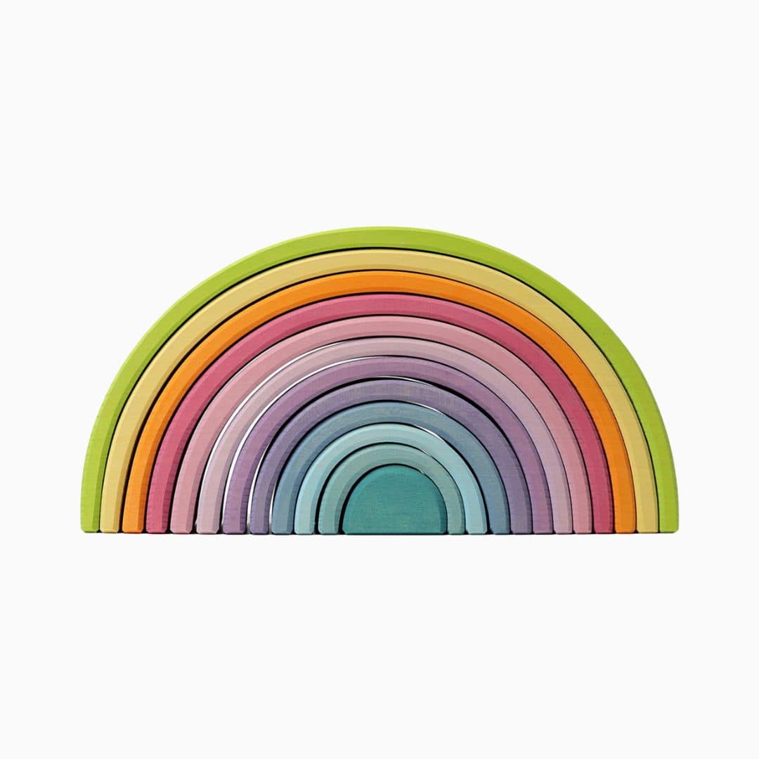 Grimm's grote houten regenboog in pastelkleuren