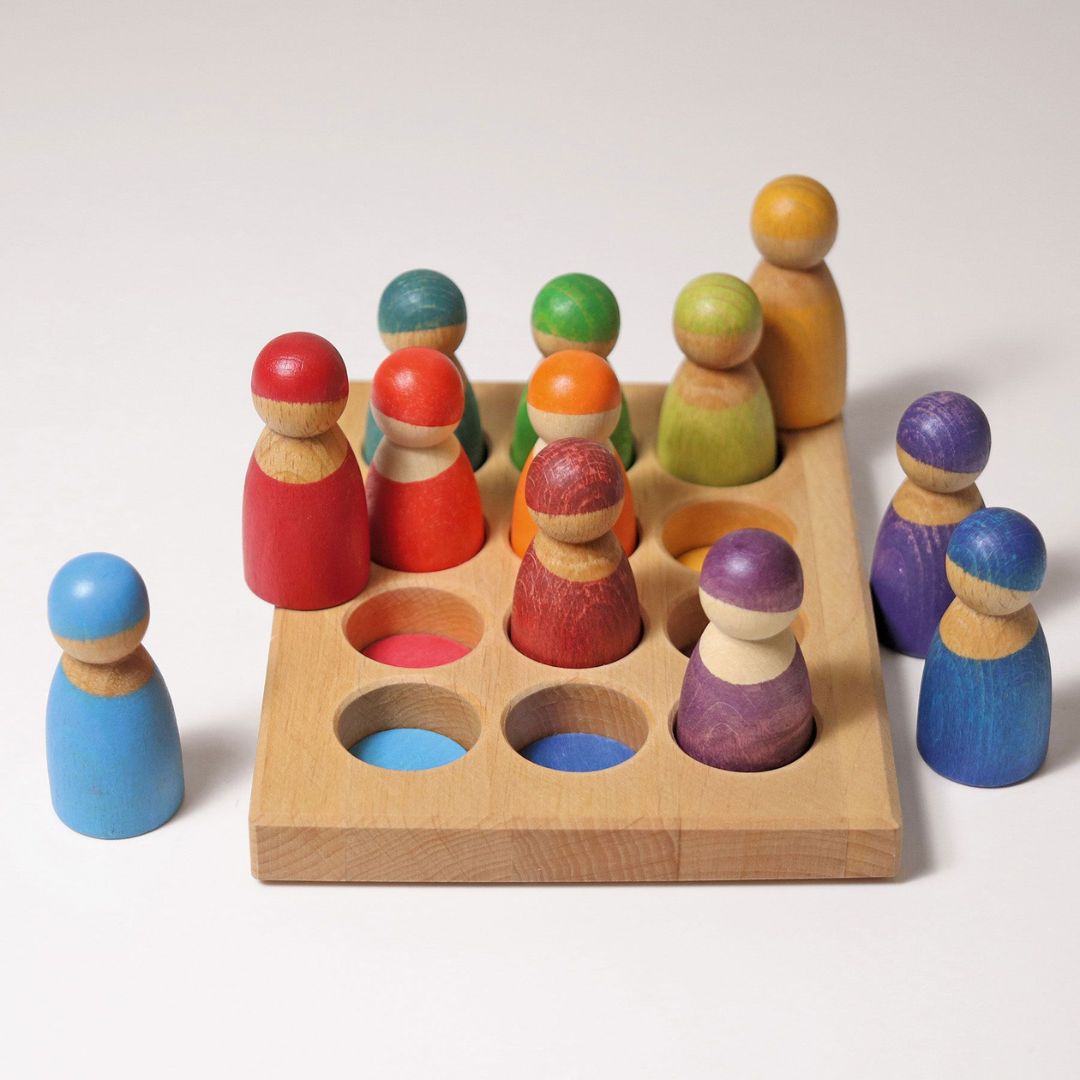 Grimm's houten sorteerbord in regenboogkleuren