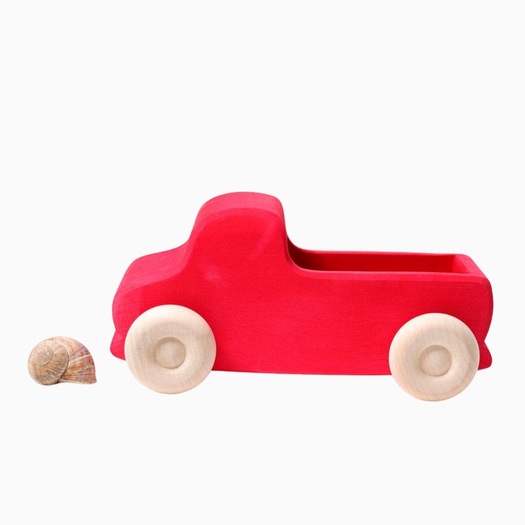 GRIMMS houten truck in de kleur rood