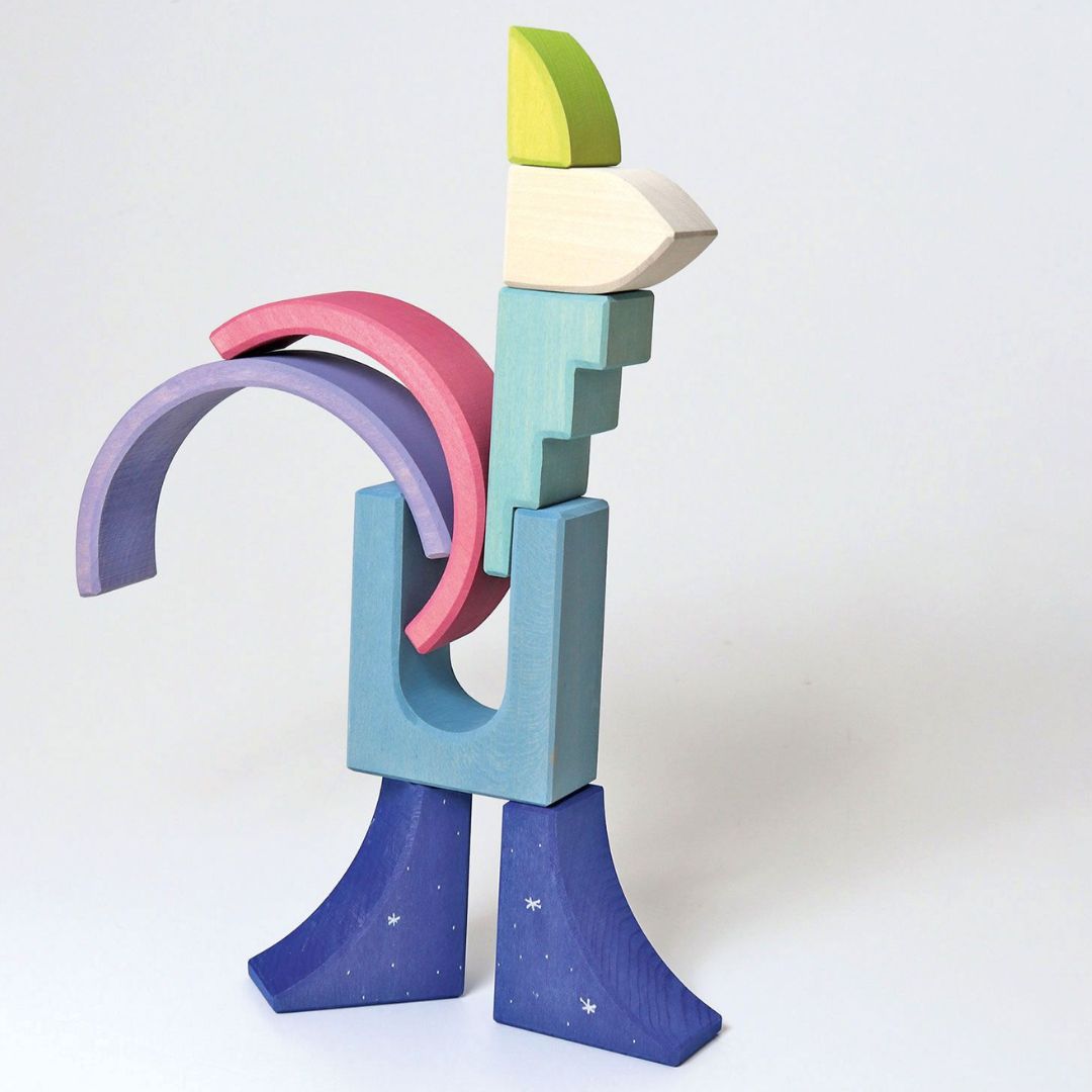 Grimms open einde speelgoed blokken set Polar Light