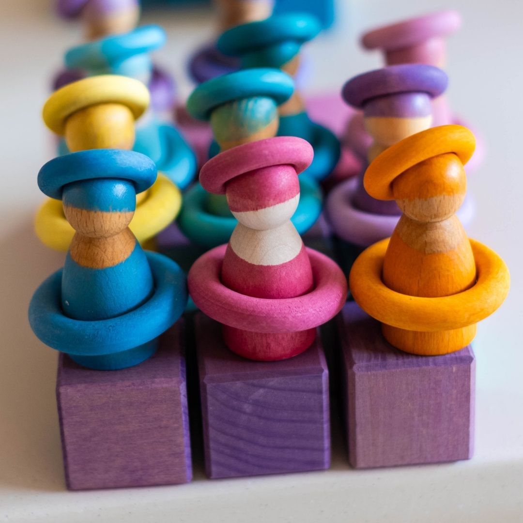 Grimms houten poppetjes pastel vriendjes