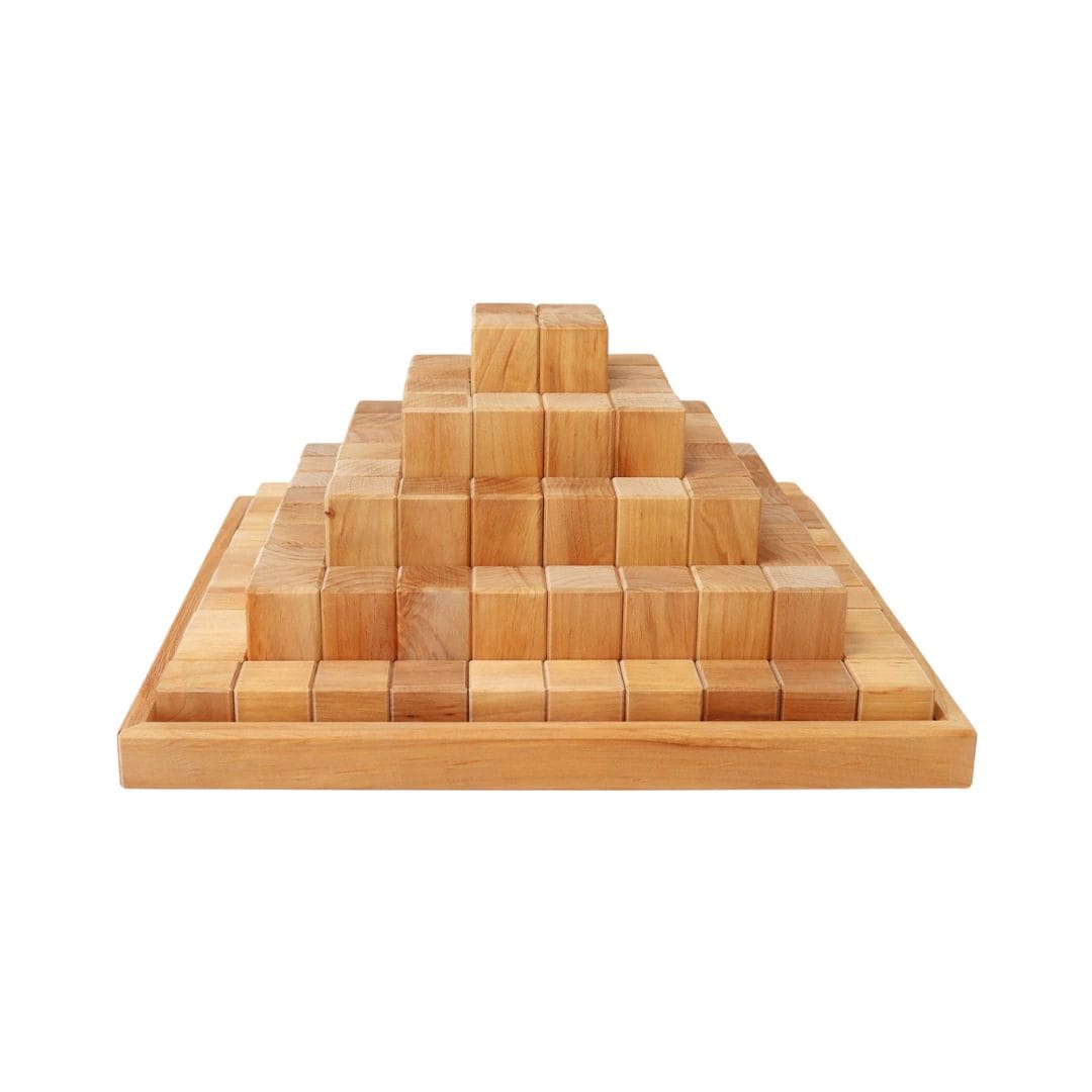 Grimms piramide naturel houten bouwblokken set van 100
