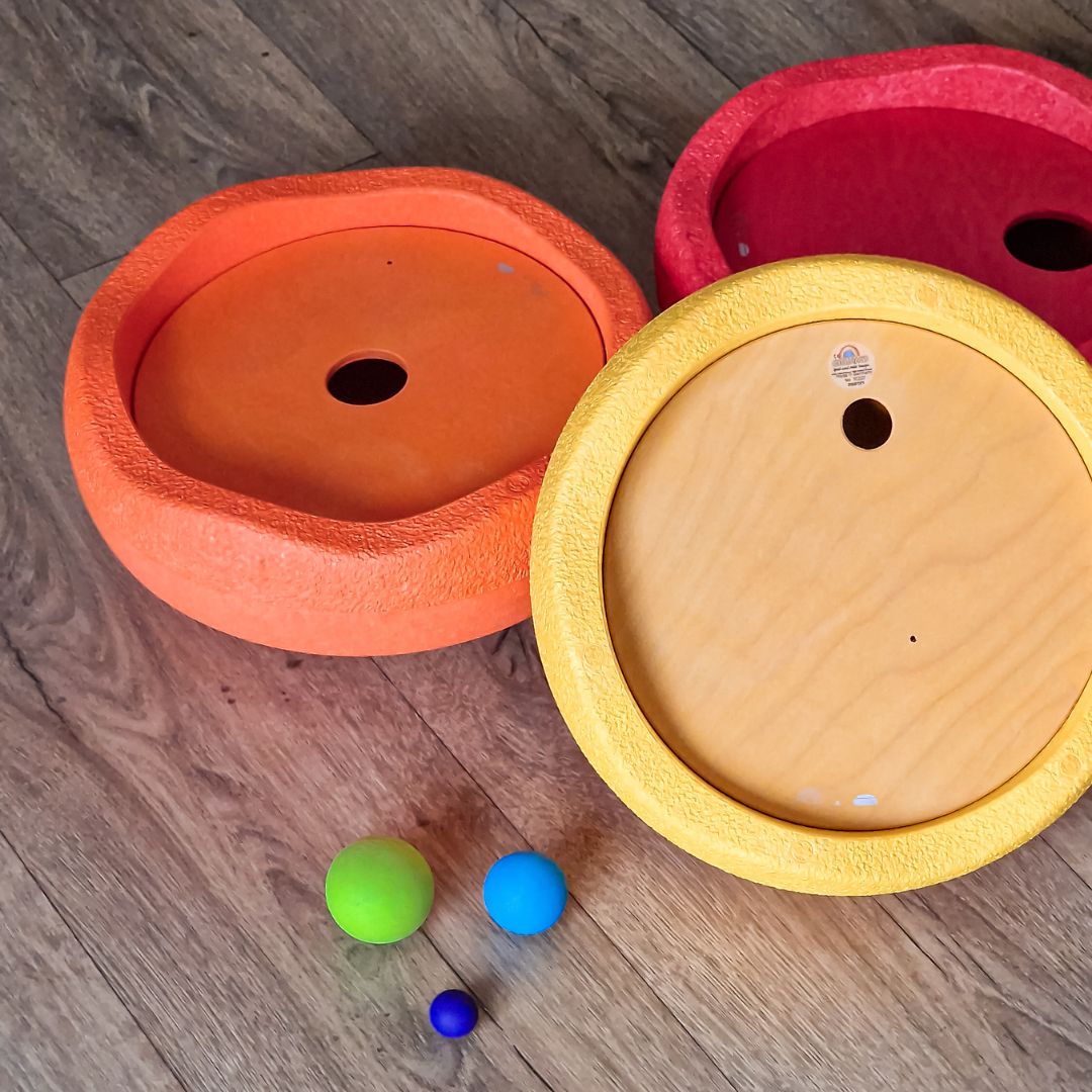 Stapelstein x Grimm's houten cirkels met houten ballen voor in de stapelstein-stenen regenboog